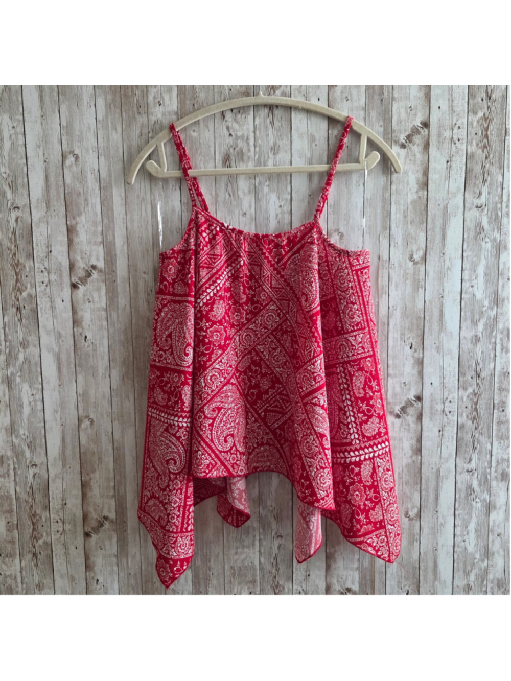 Thread & Thistle Red White Paisley Tank Top Size M NWOT